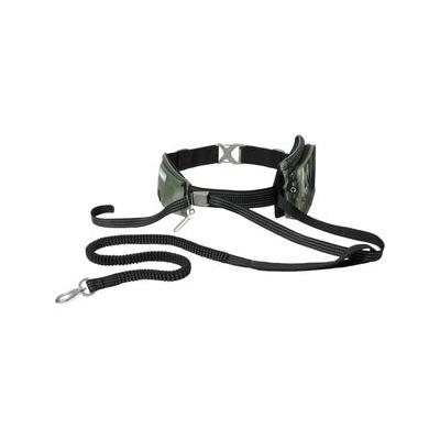 Frisco Outdoor Running Belt with Bungee Dog Leash, Green, SM