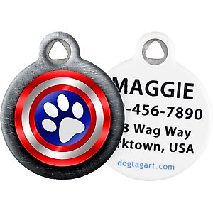 Dog Tag Art Canine America Shield Personalized Dog & Cat ID Tag, Small