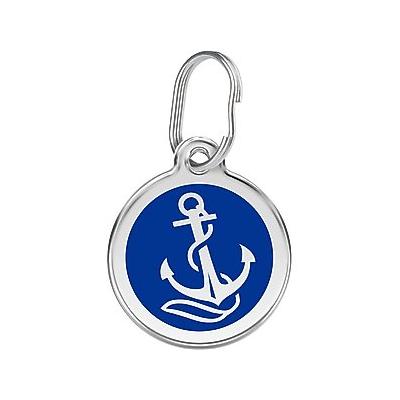 Red Dingo Anchor Stainless Steel Personalized Dog & Cat ID Tag, Blue, Small