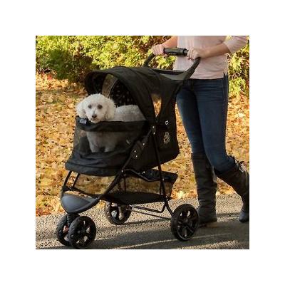 Pet Gear Special Edition No-Zip Dog & Cat Stroller, Black with Gold Monogram