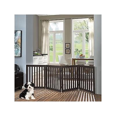 Unipaws Free Standing Dog Gate, Espresso, 24-in, 4-panel