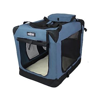 EliteField 3-Door Collapsible Soft-Sided Dog Crate, Blue Gray, 30 inch