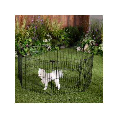 Wire Dog Exercise Pen with Step-Through Door, Black, 24-in, Frisco