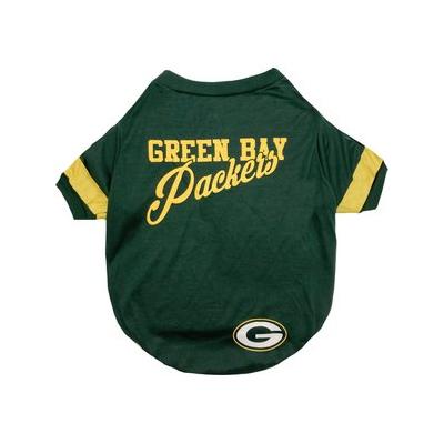 Pets First NFL Dog & Cat Stripe T-Shirt, Green Bay Packers, Large