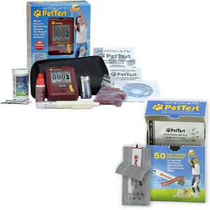 PetTest Advocate Blood Glucose Dog & Cat Monitoring System & PetTest Advocate Blood Glucose Test Strips, 50 count