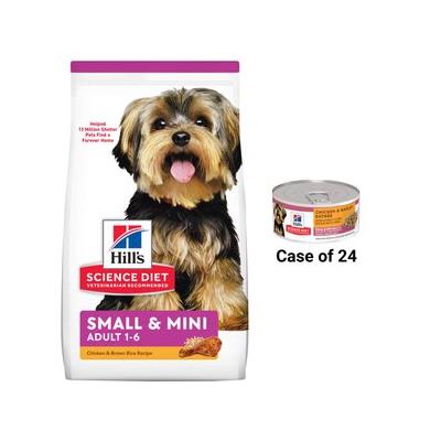 Hill's Science Diet Adult Small Paws Chicken Meal & Rice Recipe Dry Food + Chicken & Barley Entree Canned Dog Food