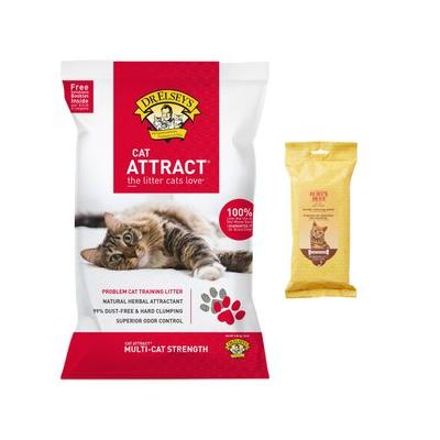 Dr. Elsey's Precious Cat Attract Unscented Cat Litter + Burt's Bees Dander Reducing Wipes for Cats