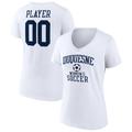 Women's Fanatics Branded White Duquesne Dukes Soccer Pick-A-Player NIL Gameday Tradition V-Neck T-Shirt