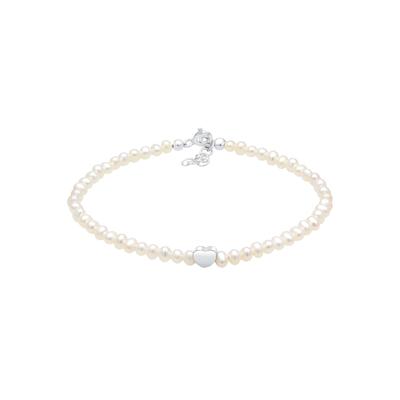 Elli - Valentinstag Herz Süßwasserzuchtperle 925 Silber Armbänder & Armreife Damen