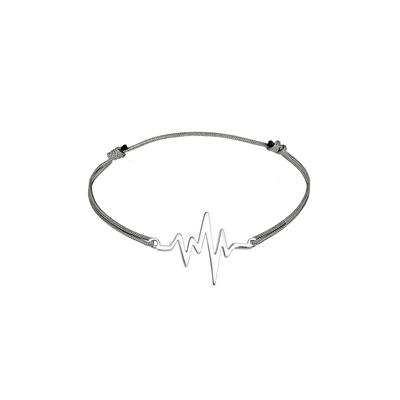 Elli - Herzschlag Textil Trend Geo 925 Sterling Silber Armbänder & Armreife Damen