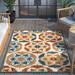 Well Woven Dorado Cabo Indoor Outdoor Tile High-Low Floral Area Rug