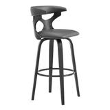 26 Inch Faux Leather Swivel Counter Stool - 19 L x 20 W x 36 H Inches