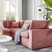 Commix Down Filled Overstuffed Velvet 5-Piece Sectional Sofa