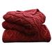 HiEnd Accents Cable Knit Soft Wool Throw Blanket, 50"x60"