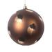 Vickerman 4.75" Matte Mocha Ball Ornament with Gold and Black Brush Strokes, 4 per bag. - Brown