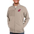 Men's Antigua Oatmeal New Jersey Devils Course Full-Zip Jacket