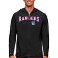 Men's Antigua Black New York Rangers Legacy Full-Zip Hoodie