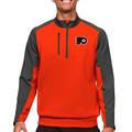 Men's Antigua Orange/Charcoal Philadelphia Flyers Quarter-Zip Pullover Top