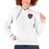 Women's Antigua White Florida Panthers Primary Logo Victory Pullover Hoodie