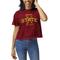 Women's League Collegiate Wear Maroon Iowa State Cyclones Clothesline Crop T-Shirt