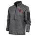 Women's Antigua Heather Charcoal Boston Red Sox Logo Fortune Quarter-Zip Pullover Jacket