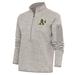 Women's Antigua Oatmeal Oakland Athletics Logo Fortune Quarter-Zip Pullover Jacket