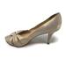 Kate Spade Shoes | Kate Spade Nude Gold Undertone Metallic Peep Toe Leather Pumps Size 6.5b Italy | Color: Cream/Gold | Size: 6.5