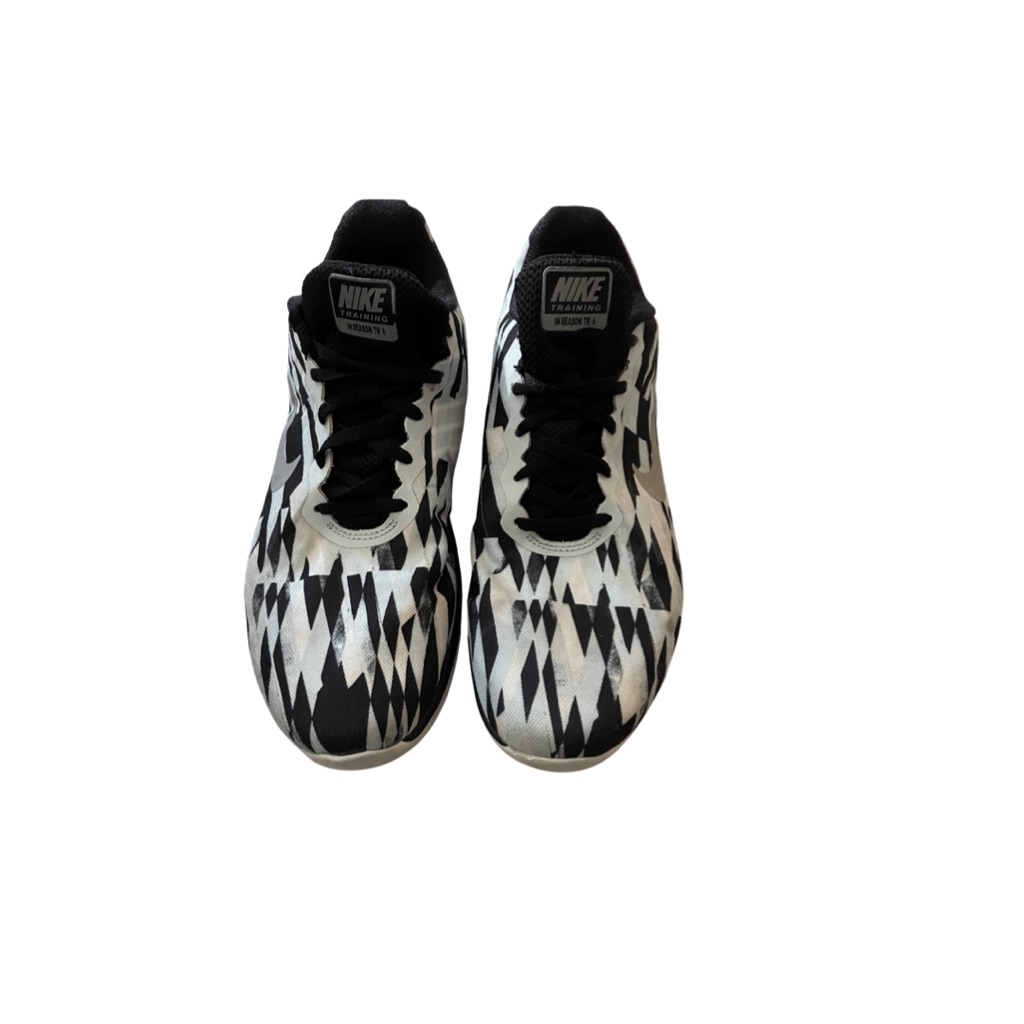 Nike Shoes | Nike Geo Pattern Running Shoes, Nike Tennis Shoes Silver And Black Size 10 | Color: Black/Silver | Size: 10