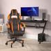 Inbox Zero Kaysten Office Gaming Chair w/ Skater Wheels & Reclining Arms Faux Leather/Upholstered in Orange/Black | 28 W x 29.25 D in | Wayfair