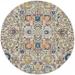 White 63 x 63 x 1 in Area Rug - Bungalow Rose Floral Power Loomed Polypropylene Area Rug in Ivory/Multi Polypropylene | 63 H x 63 W x 1 D in | Wayfair