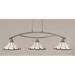 Red Barrel Studio® Eisenhauer 3 - Light Kitchen Island Linear Pendant Glass, Crystal in Gray/White/Brown | 17.5 H x 60 W x 16 D in | Wayfair