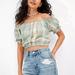 American Eagle Outfitters Tops | American Eagle Outfitters Country Khaki Plaid Cropped Top Size Extra Large | Color: Green/Tan | Size: Xl