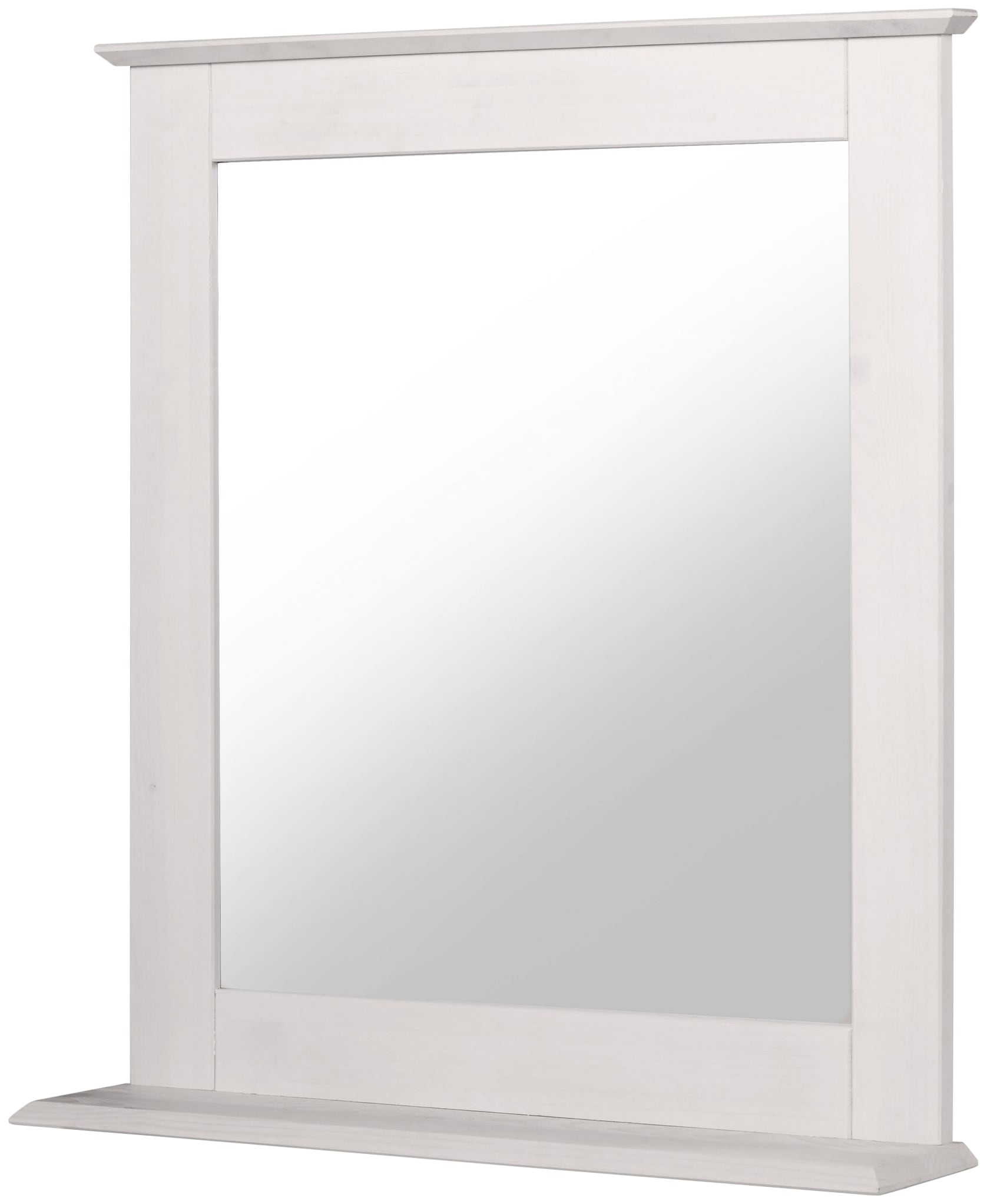 Badspiegel WELLTIME "Venezia Landhaus/Sund", weiß, B:58cm H:65,4cm T:12cm, Spiegel, Badspiegel, Badmöbel, Breite 58 cm, Rahmen aus Massivholz