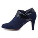 Lotus Navy & Patent Maya Stiletto Heel Shoe-Boots 8 UK