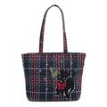 Vera Bradley Women's Small Vera Tote Bag Handbag, Scottie Dog-Recycled Cotton, One Size