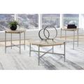 Signature Design by Ashley Varlowe 3 Piece Coffee Table Set Wood/Glass/Metal in Brown/Gray | Wayfair T278-13