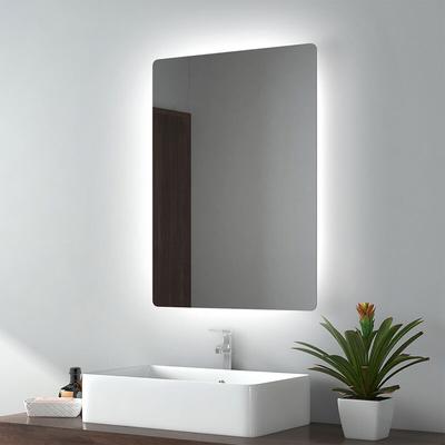 Badezimmerspiegel mit Beleuchtung led Wandspiegel (70x50cm, Kaltweißes Licht) - Emke