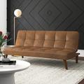 Mercury Row® Villatoro 66.1" Armless Sofa Bed Sofa Microfiber/Microsuede/Polyester in Brown | 29.5 H x 66.1 W x 33.1 D in | Wayfair
