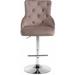House of Hampton® Dempsie Swivel Adjustable Height Bar Stool Upholstered/Velvet/Metal in Gray/Pink | 21 W x 22 D in | Wayfair