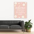 Harriet Bee Custom Birthday Welcome Sign Large Canvas Welcome Sign For Birthday Party, 16 X 20 Inches, Retro Daisy Birthday Theme | Wayfair