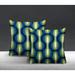 Bungalow Rose Indoor/Outdoor Ikat Square Throw Cushion Polyester/Polyfill blend in Green | 15 H x 15 W x 4.3 D in | Wayfair