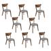 Chastain Grey and Natural Walnut Open Back Walnut Dining Chairs (Set of 8)