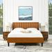 Willow Faux Leather Channel Tufted Platform Bed Set