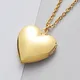 Collier pendentif coeur d'amour en acier inoxydable poli miroir pour femme cadre photo médaillon