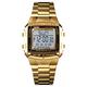 Men's Digital Watch Business Fashion Wrist Watch Waterproof Casual Watch with Stopwatch Countdown Backlight Stainless Steel Strap