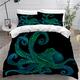 Bedding Set King Size Ocean blue octopus 3D Printed Adults Teenager Girls Boys Kingsize Duvet Cover Sets White/Black/Grey/Cream/Pink King Size Bedding with Pillowcase Easy Care