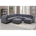 Gray/Black Reclining Sectional - F&L Homes Studio Danhiccy 134" Wide Chenille Reversible Modular Large Sectional w/ Ottoman Chenille | Wayfair