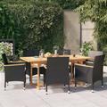 Red Barrel Studio® Patio Dining Set Outdoor Dining Set Table & Chair Set for Garden in Black | 29.5 H x 70.9 W x 23.6 D in | Wayfair