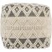 Dakota Fields 18" Wide Square Geometric Pouf Ottoman Polyester/Cotton/Wool in Gray | 18 H x 18 W x 18 D in | Wayfair