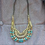 Anthropologie Jewelry | Anthropologie Greek Inspired Necklace | Color: Blue/Gold | Size: Os